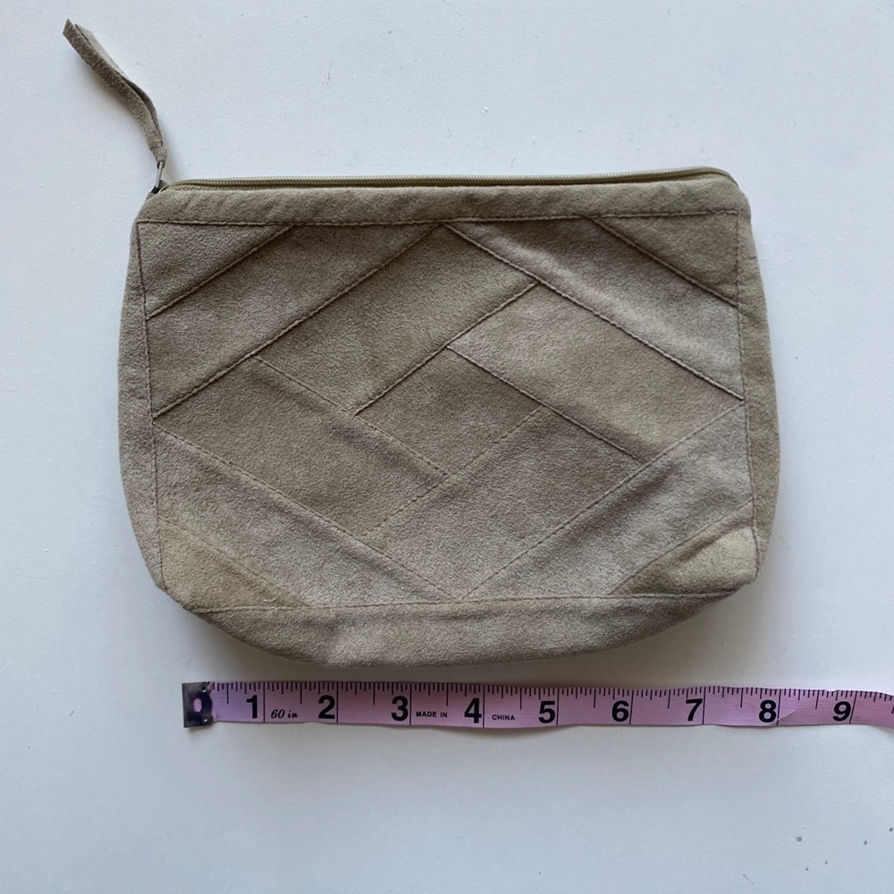 Vintage Dorli UltraSuede Tan Suede Zipper Pouch - Picture 6 of 8